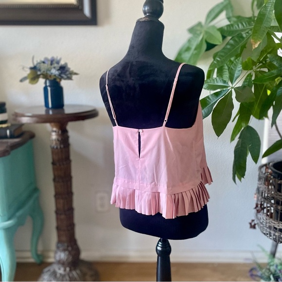 NWOT French Connection Crepe Pleated Tank Top Cami in Light Pink Size M - Picture 8 of 14